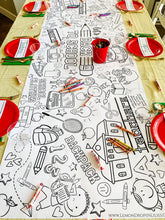 Load image into Gallery viewer, Back-to-School Coloring Table Runner 24&quot;x72&quot; -- XL Banner - Lemon Drops &amp; Lilies

