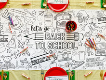 Load image into Gallery viewer, Back-to-School Coloring Table Runner 24&quot;x72&quot; -- XL Banner - Lemon Drops &amp; Lilies
