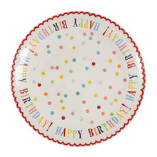 Load image into Gallery viewer, Happy Birthday Stoneware Plate - 12 inches - Lemon Drops &amp; Lilies
