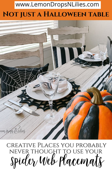 Not just for your Halloween table... Creative Ideas where to use your Spider Web Placemats
