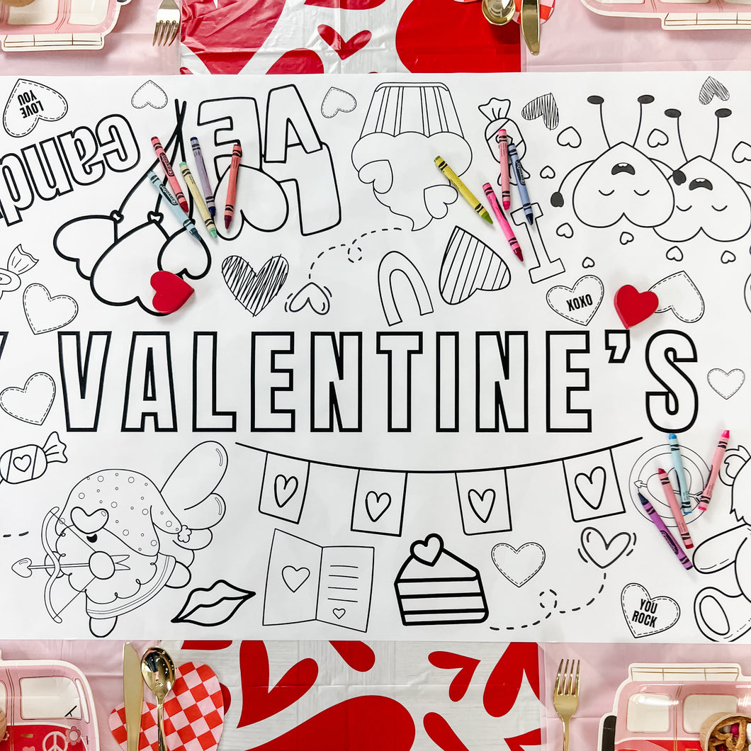 Valentine's Day Coloring Runner - 24' x 72