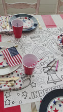 Load and play video in Gallery viewer, July 4th Paper Coloring Table Runner 24&quot;x72&quot;

