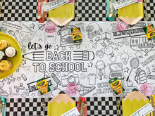 Load image into Gallery viewer, Back-to-School Coloring Table Runner 24&quot;x72&quot; -- XL Banner - Lemon Drops &amp; Lilies
