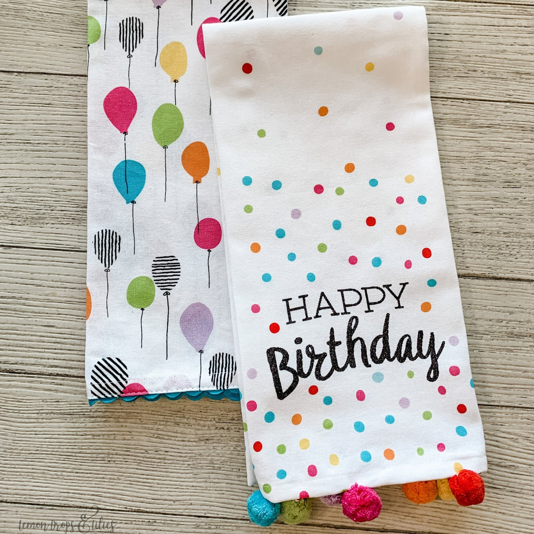 Birthday Kitchen Towels - Set of 2 - Lemon Drops & Lilies