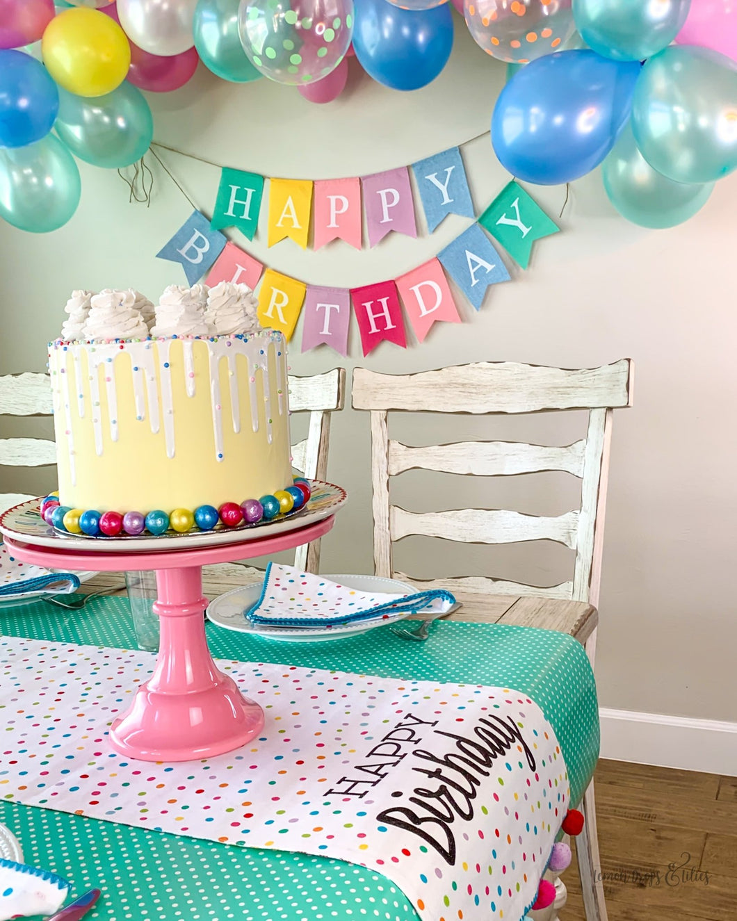 Celebration Cake Stand - Lemon Drops & Lilies