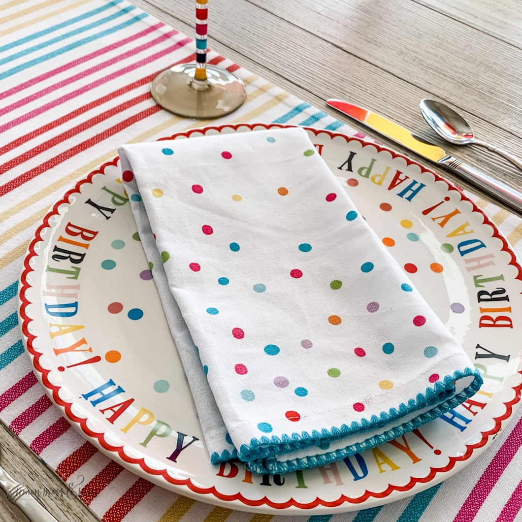 Confetti Dot Napkin Set - Lemon Drops & Lilies