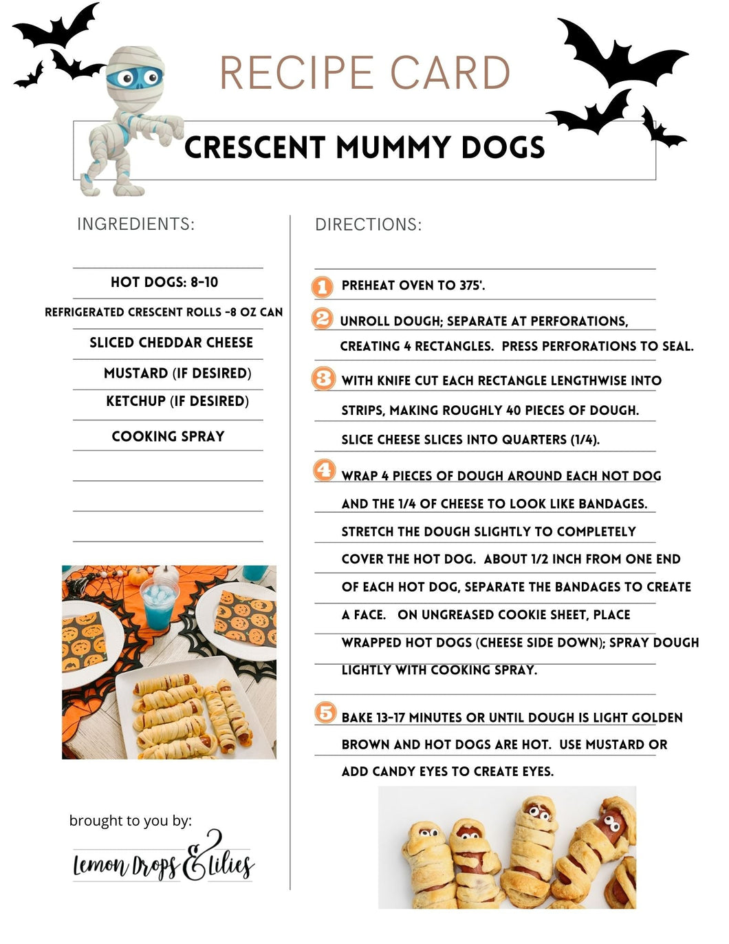 FREE DOWNLOAD - Crescent Mummy Dogs - Lemon Drops & Lilies