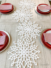 Load image into Gallery viewer, Frosty White Snowflake Charger/Placemat Set - Lemon Drops &amp; Lilies
