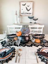 Load image into Gallery viewer, Halloween Black Spider Web Charger/Placemat Set - Lemon Drops &amp; Lilies
