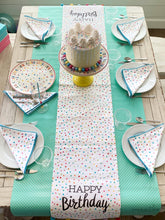Load image into Gallery viewer, Happy Birthday / Colorful Stripe Table Runner - Double Sided - Lemon Drops &amp; Lilies
