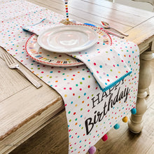 Load image into Gallery viewer, Happy Birthday Table Runner - Double Sided - Lemon Drops &amp; Lilies
