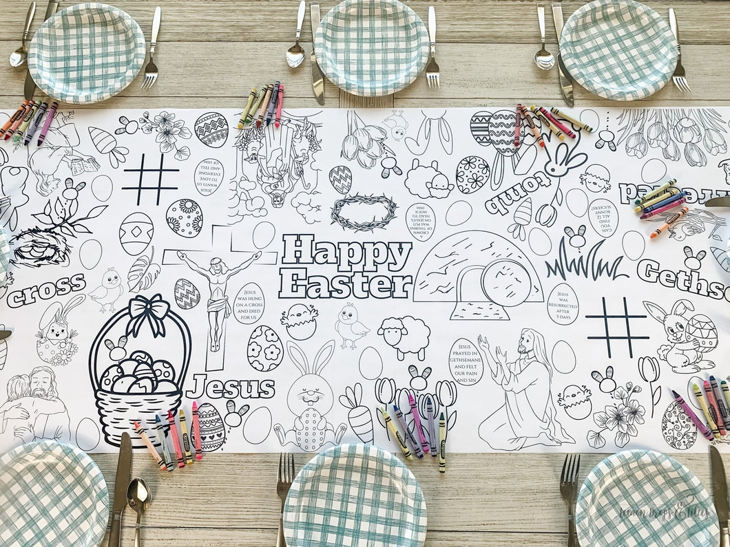 Jesus is Easter - Coloring Table Runner - Lemon Drops & Lilies
