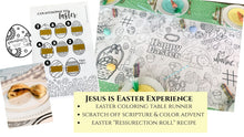 Load image into Gallery viewer, Jesus is Easter EXPERIENCE- Color &amp; Learn Faith Table Runner, Advent &amp; Recipe - Lemon Drops &amp; Lilies
