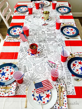 Load image into Gallery viewer, July 4th Coloring Table Runner 24&quot;x72&quot; - Lemon Drops &amp; Lilies
