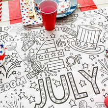 Load image into Gallery viewer, July 4th Coloring Table Runner 24&quot;x72&quot; - Lemon Drops &amp; Lilies
