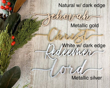 Load image into Gallery viewer, Names of Christ - Set of 8 Wood Cutouts - Lemon Drops &amp; Lilies
