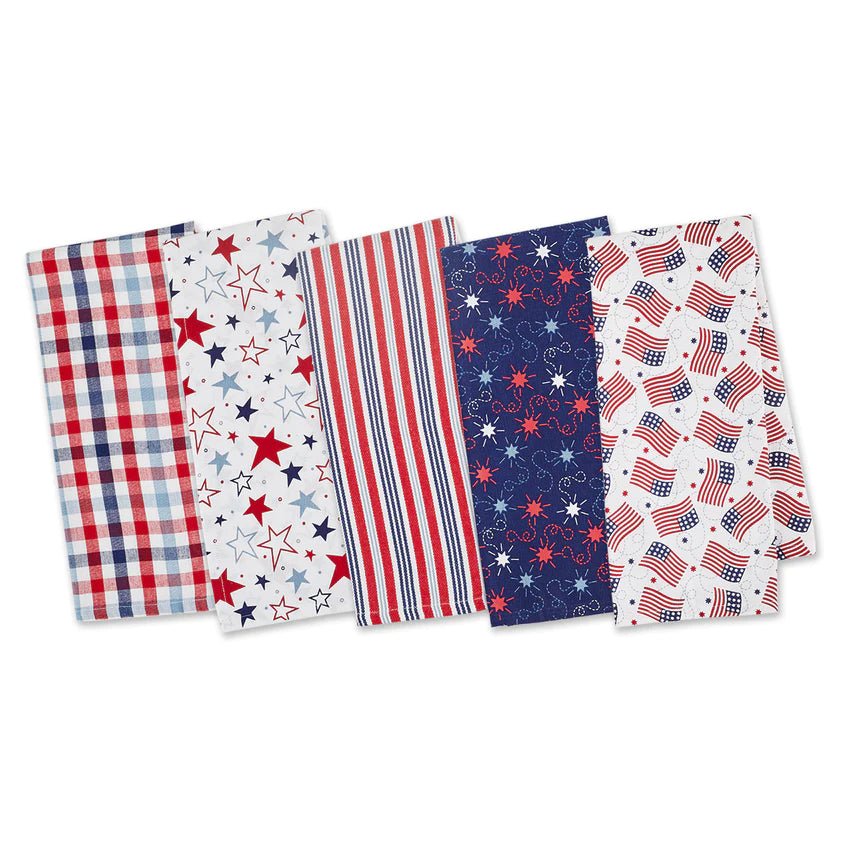 Patriotic Kitchen Towels - Lemon Drops & Lilies