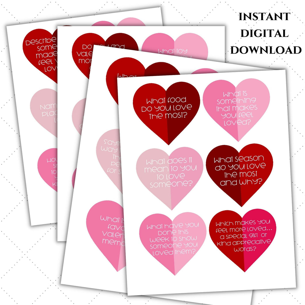 Valentine Conversation Starters Set - Digital Download! - Lemon Drops & Lilies