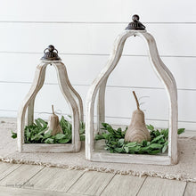 Load image into Gallery viewer, White Wood Lanterns (Set of Two) - Lemon Drops &amp; Lilies
