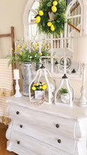 Load image into Gallery viewer, Whitewashed Wood Lantern (Set of Two) | Centerpiece - Lemon Drops &amp; Lilies
