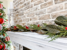 Load image into Gallery viewer, Winter Magnolia Garland with Berries - 5 ft - Lemon Drops &amp; Lilies
