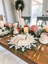 Load image into Gallery viewer, Winter White Snowflake Charger/Placemat Set - Lemon Drops &amp; Lilies
